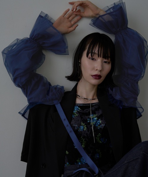 カーディガン 「NARROW STYLE」シアーボリュームボレロ(HARE) レディース NARROW STYLE】シアーボリュームボレロ(HARE)（カーディガン