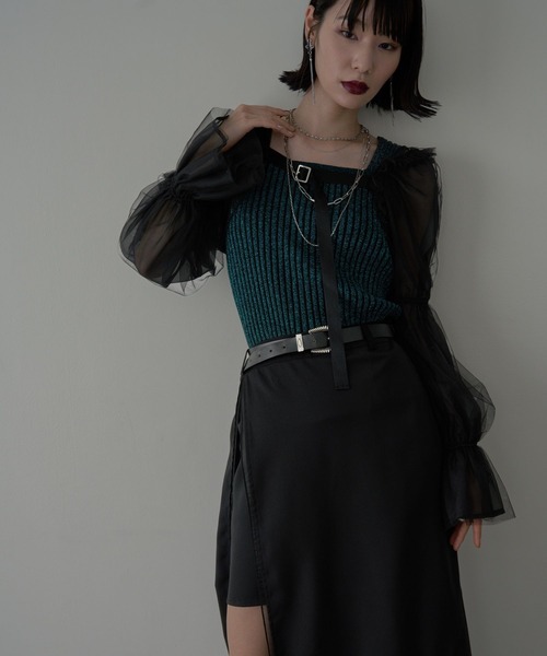 カーディガン 「NARROW STYLE」シアーボリュームボレロ(HARE) レディース NARROW STYLE】シアーボリュームボレロ(HARE)（カーディガン