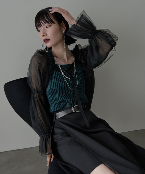HARE 【NARROW STYLE】シアーボリュームボレロ(HARE) NARROW STYLE】シアーボリュームボレロ(HARE)（カーディガン