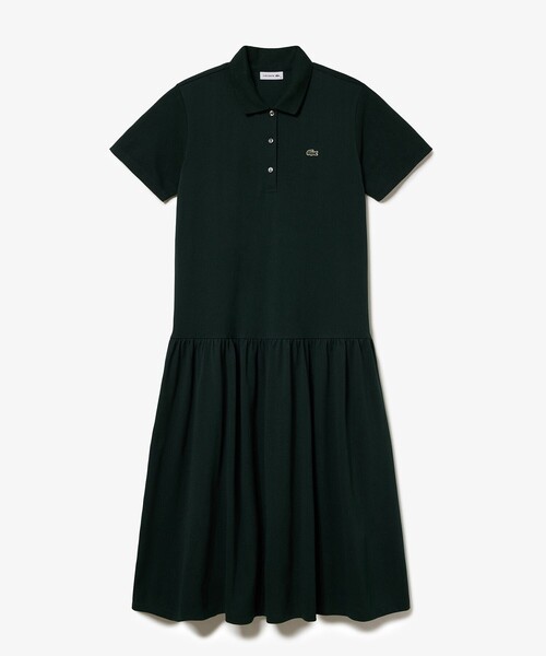 LACOSTE(ラコステ)の「ローウエストポロドレス マキシ丈ワンピース(シャツワンピース・レディース・ブラック/オリーブ/ネイビー/ベージュ/ダークグリーン・34/36/38/40)」の3枚目の写真