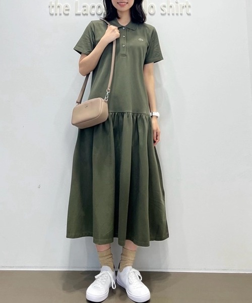 ローウエストポロドレス マキシ丈ワンピース（シャツワンピース  