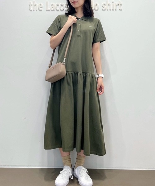 ローウエストポロドレス マキシ丈ワンピース（シャツワンピース