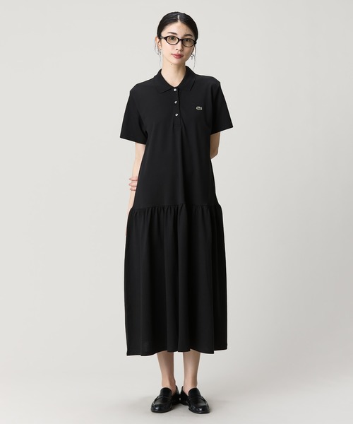 LACOSTE(ラコステ)の「ローウエストポロドレス マキシ丈ワンピース(シャツワンピース・レディース・ブラック/オリーブ/ネイビー/ベージュ/ダークグリーン・34/36/38/40)」の15枚目の写真