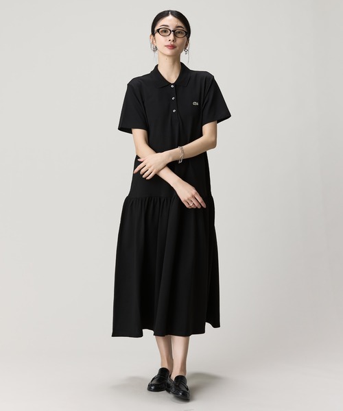 LACOSTE(ラコステ)の「ローウエストポロドレス マキシ丈ワンピース(シャツワンピース・レディース・ブラック/オリーブ/ネイビー/ベージュ/ダークグリーン・34/36/38/40)」の18枚目の写真