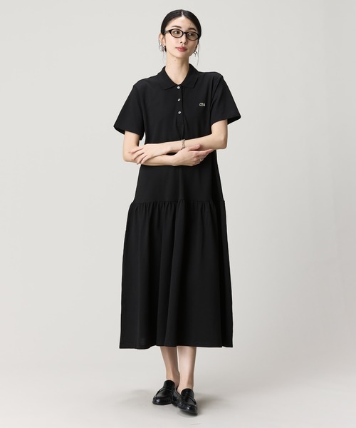 LACOSTE(ラコステ)の「ローウエストポロドレス マキシ丈ワンピース(シャツワンピース・レディース・ブラック/オリーブ/ネイビー/ベージュ/ダークグリーン・34/36/38/40)」の19枚目の写真
