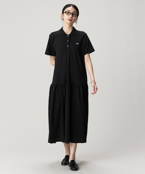 LACOSTE(ラコステ)の「ローウエストポロドレス マキシ丈ワンピース(シャツワンピース・レディース・ブラック/オリーブ/ネイビー/ベージュ/ダークグリーン・34/36/38/40)」の14枚目の写真