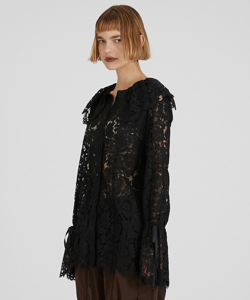 PRANK PROJECT（プランクプロジェクト）の「【Pre-Order】スカラップレースブラウス / Scallop Lace Blouse（シャツ/ブラウス・レディース・ブラック/レッド/アイボリー・FREE）」の5枚目の写真