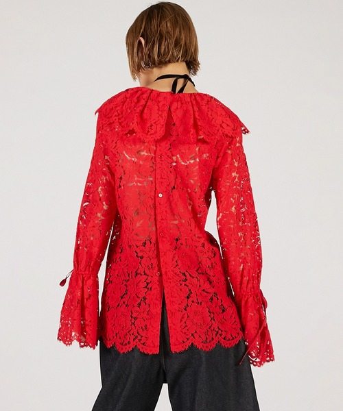 PRANK PROJECT（プランクプロジェクト）の「【Pre-Order】スカラップレースブラウス / Scallop Lace Blouse（シャツ/ブラウス・レディース・ブラック/レッド/アイボリー・FREE）」の13枚目の写真