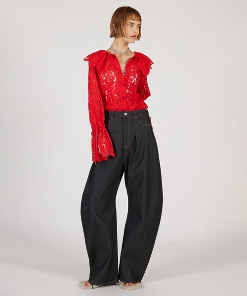 PRANK PROJECT（プランクプロジェクト）の「【Pre-Order】スカラップレースブラウス / Scallop Lace Blouse（シャツ/ブラウス・レディース・ブラック/レッド/アイボリー・FREE）」の19枚目の写真