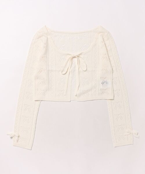 repipi armario(レピピ アルマリオ)の「リボンボレロCD/LS(カーディガン/ボレロ・キッズ・ブルー/グレー/アイボリー・MEDIUM/SMALL/LARGE)」の2枚目の写真