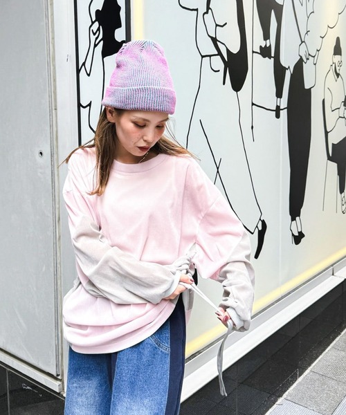 niko and...(ニコアンド)の「【MODE NORM CORE】チュールベロアルーズプルオーバー(Tシャツ/カットソー・レディース・ピンク/ブラック/グレー・FREE)」の19枚目の写真