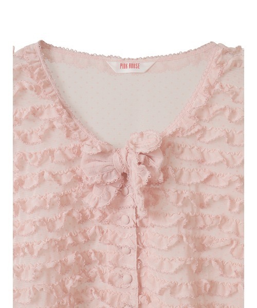 PINK HOUSE フロッキーブラウス ホワイト PINK HOUSE（ピンクハウス） ブラウス シャツ フロッキードット