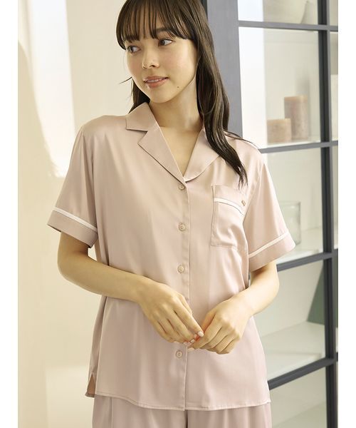 【新品•未使用】gelato pique サテンシャツ•パンツセット gelato pique｜【LE SSERAFIM】サテンシャツ&ショートパンツ