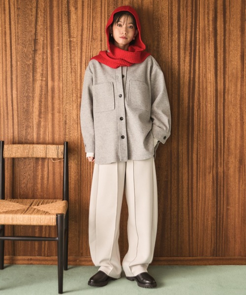 Doux archives(ドゥアルシーヴ)の「ボンディングカーブパンツ(その他パンツ・レディース・ブラウン/グレイッシュベージュ/ブラック・38)」の4枚目の写真