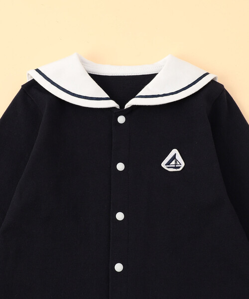 COMME CA ISM（コムサイズム）の「セーラー 長袖シャツ（Tシャツ/カットソー・キッズ・ネイビー/ホワイト×ネイビー・80-90cm）」の4枚目の写真