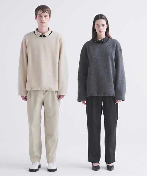 CULLNI（クルニ）の「Double Satin 2Tuck Drawstring Semi Wide Pants（その他パンツ・メンズ・ブラック/ネイビー/ベージュ・2/1/0）」の19枚目の写真