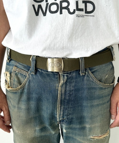 EDWIN(エドウィン)の「EDWIN/エドウィン GIベルト/ガチャベルト/ゴールドバックル/日本製(ベルト・メンズ・ブラック/ベージュ/ネイビー/カーキ・FREE)」の11枚目の写真