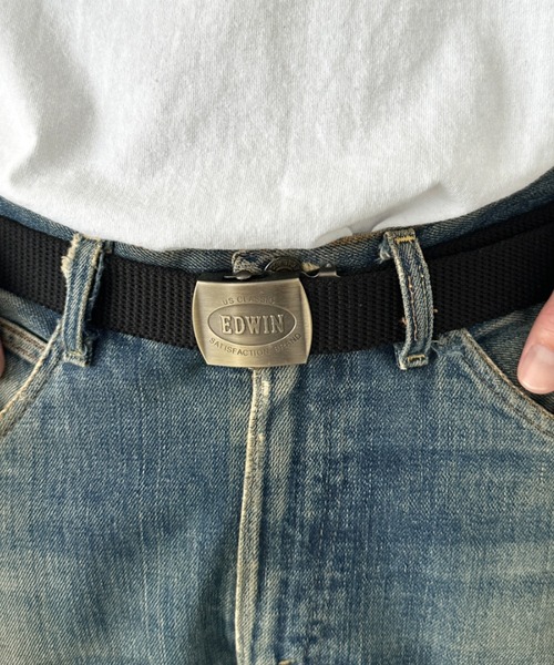 EDWIN(エドウィン)の「EDWIN/エドウィン GIベルト/ガチャベルト/ゴールドバックル/日本製(ベルト・メンズ・ブラック/ベージュ/ネイビー/カーキ・FREE)」の5枚目の写真