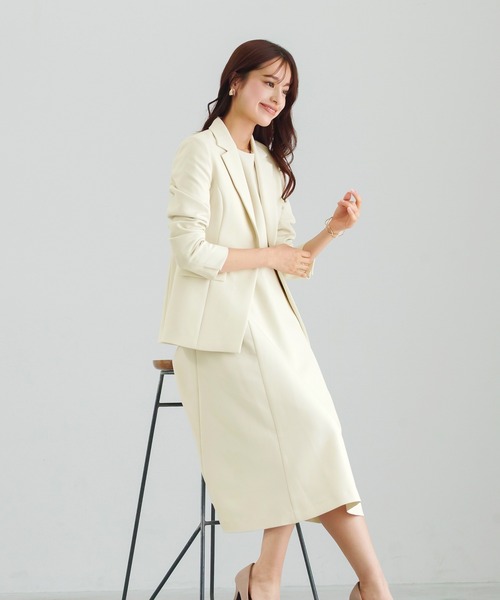WHITE JOOLA(ホワイトジョーラ)の「UVカット・速乾・接触冷感・防シワ・ストレッチ・洗える【多機能すぎるワンピース】ダブルピケクロス・フレアワンピース(ワンピース・レディース・アイボリー/ネイビー/ブラック・L/M/S)」の6枚目の写真