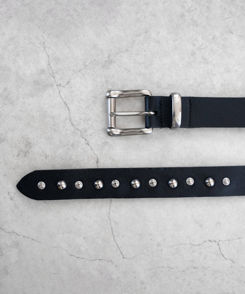 SENTI センティ / L/STUDS LONGBELT / レザースタッズロングベルト