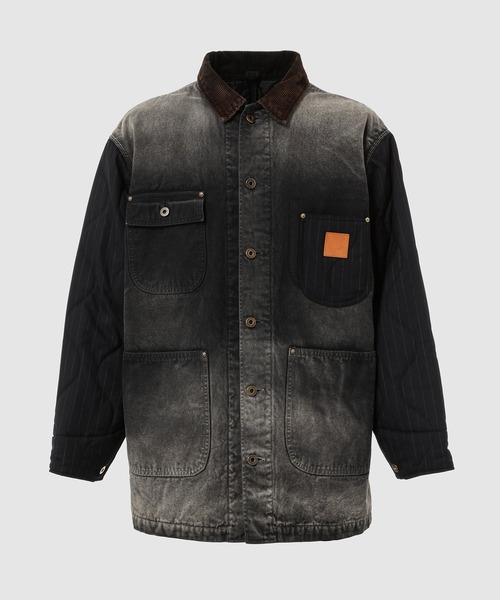 KHOKI（コッキ）の「Vintage-effect work coat（その他アウター・メンズ・ブルー/ブラック・2）」の2枚目の写真