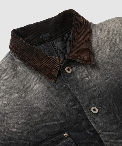 KHOKI（コッキ）の「Vintage-effect work coat（その他アウター・メンズ・ブルー/ブラック・2）」の6枚目の写真