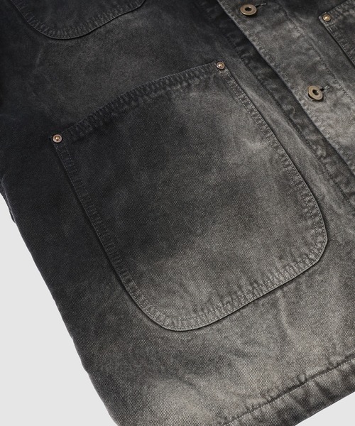 KHOKI（コッキ）の「Vintage-effect work coat（その他アウター・メンズ・ブルー/ブラック・2）」の10枚目の写真