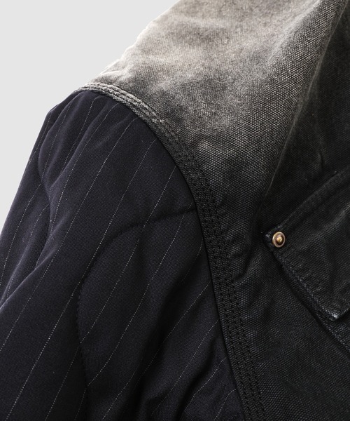 KHOKI（コッキ）の「Vintage-effect work coat（その他アウター・メンズ・ブルー/ブラック・2）」の7枚目の写真