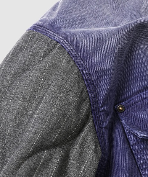 KHOKI（コッキ）の「Vintage-effect work coat（その他アウター・メンズ・ブルー/ブラック・2）」の13枚目の写真