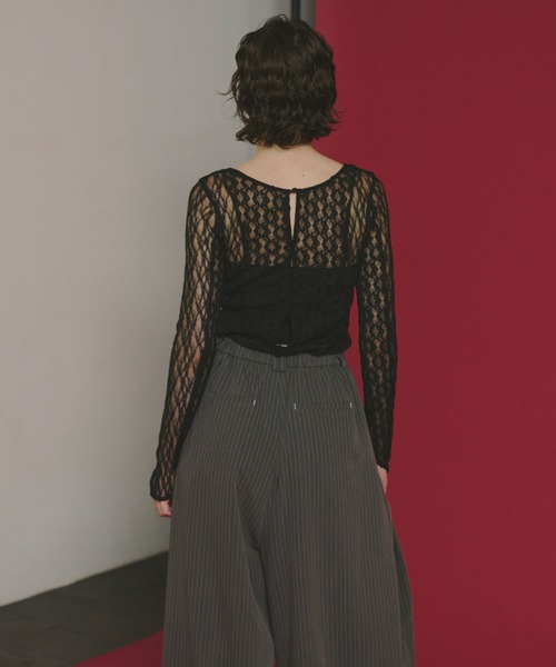 ANDRESD(アンドレスド)の「ブロッキングレースインナー / blocking lace innner(Tシャツ/カットソー・レディース・ベージュ/ブラック・M)」の22枚目の写真