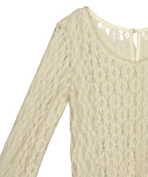 ANDRESD(アンドレスド)の「ブロッキングレースインナー / blocking lace innner(Tシャツ/カットソー・レディース・ベージュ/ブラック・M)」の15枚目の写真