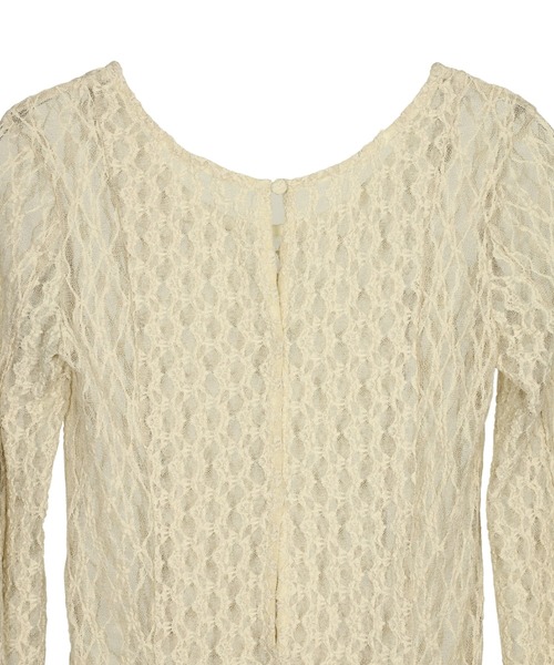 ANDRESD(アンドレスド)の「ブロッキングレースインナー / blocking lace innner(Tシャツ/カットソー・レディース・ベージュ/ブラック・M)」の8枚目の写真