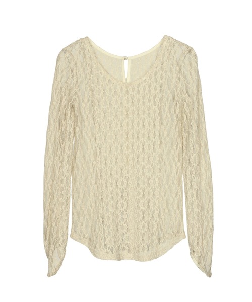 ANDRESD(アンドレスド)の「ブロッキングレースインナー / blocking lace innner(Tシャツ/カットソー・レディース・ベージュ/ブラック・M)」の14枚目の写真