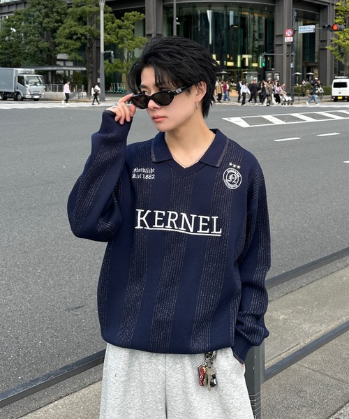 ADAMASTE(アダマスト)の「lame game knit - ラメゲームニット(ニット/セーター・メンズ・ネイビー/グリーン/グレー・MEDIUM/LARGE)」の1枚目の写真