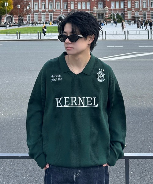 ADAMASTE(アダマスト)の「lame game knit - ラメゲームニット(ニット/セーター・メンズ・ネイビー/グリーン/グレー・MEDIUM/LARGE)」の3枚目の写真