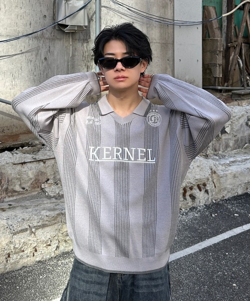 ADAMASTE(アダマスト)の「lame game knit - ラメゲームニット(ニット/セーター・メンズ・ネイビー/グリーン/グレー・MEDIUM/LARGE)」の4枚目の写真