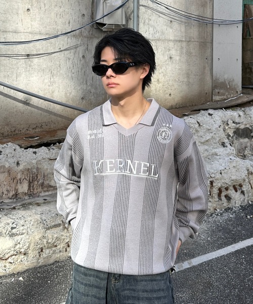 ADAMASTE(アダマスト)の「lame game knit - ラメゲームニット(ニット/セーター・メンズ・ネイビー/グリーン/グレー・MEDIUM/LARGE)」の5枚目の写真