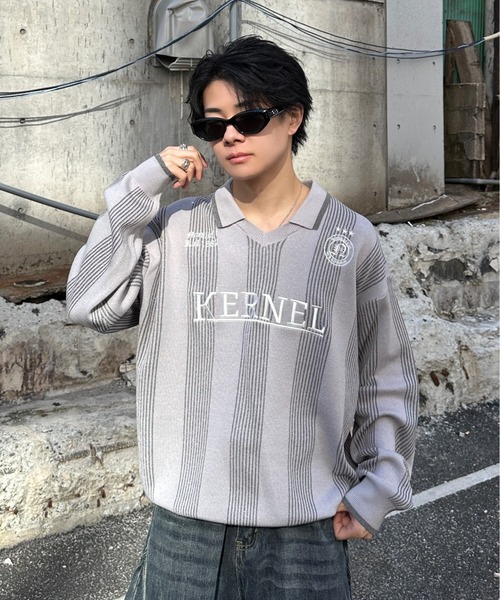 ADAMASTE(アダマスト)の「lame game knit - ラメゲームニット(ニット/セーター・メンズ・ネイビー/グリーン/グレー・MEDIUM/LARGE)」の7枚目の写真