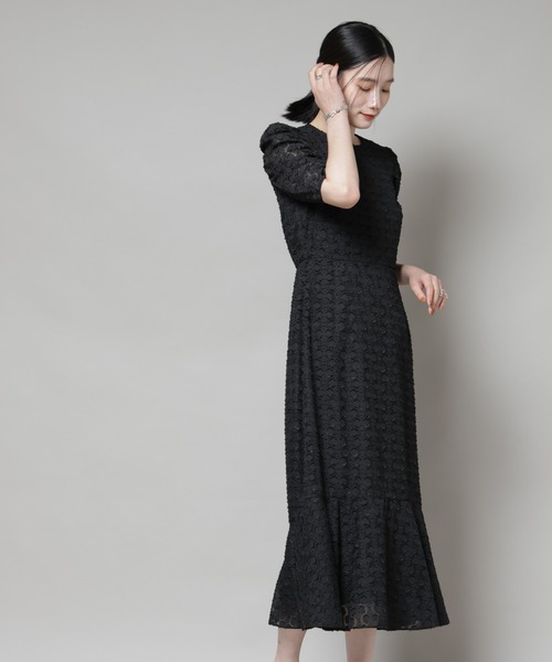 troisieme chaco/カットジャガードワンピース（ワンピース