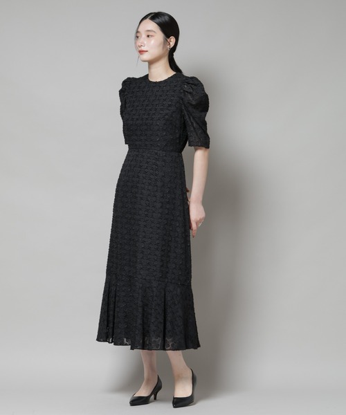 troisiemeCHACO（トロワズィエムチャコ）の「troisieme chaco/カットジャガードワンピース（ワンピース・レディース・ブラック/ネイビー・38）」の13枚目の写真