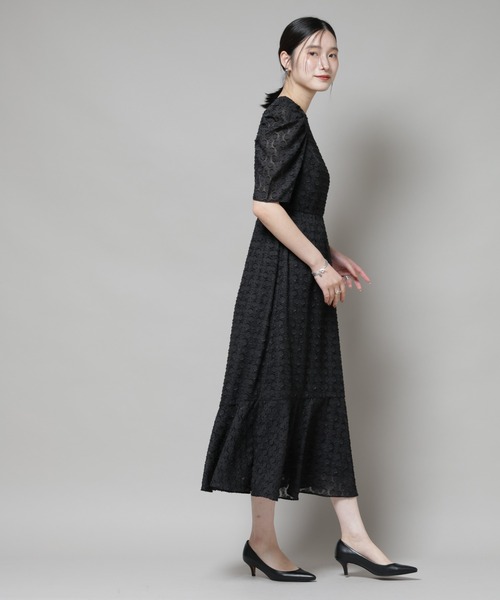 O.P特価☆troisieme Chaco ワンピースドレス13 troisiemeCHACO ドレス 「chaco」ふくれジャガード ワンピース