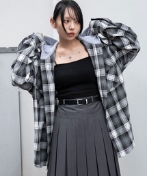WEGO | WEGO/【25年秋冬新作】オンブレチェックフードネルシャツ(シャツ/ブラウス)