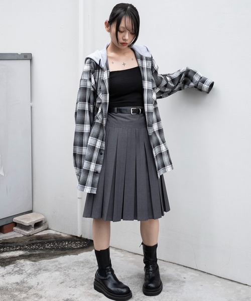 セール】WEGO/【25年秋冬新作】オンブレチェックフードネルシャツ