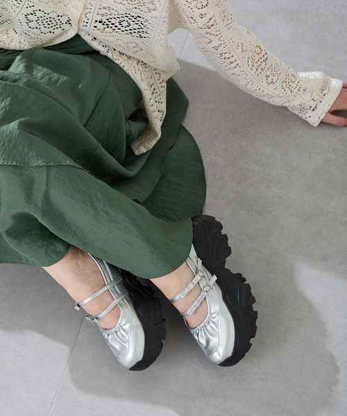 未使用】ANNA SUI デニム生地レース刺繍メリージェーンシューズ セール