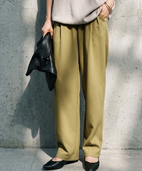 antiqua（アンティカ）の「タック テーパードパンツ（その他パンツ・レディース・ブラック/レッド/グレー/ブルー系その他/パープル/ベージュ系その他/グリーン/マスタード/ブラウン系その他・MEDIUM/LARGE）」の8枚目の写真