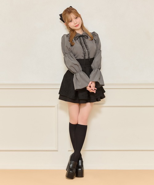 apres jour(アプレジュール)の「リボンマムルークブラウス(シャツ/ブラウス・レディース・ホワイト系その他/チャコールグレー・フリー/X-LARGE)」の14枚目の写真