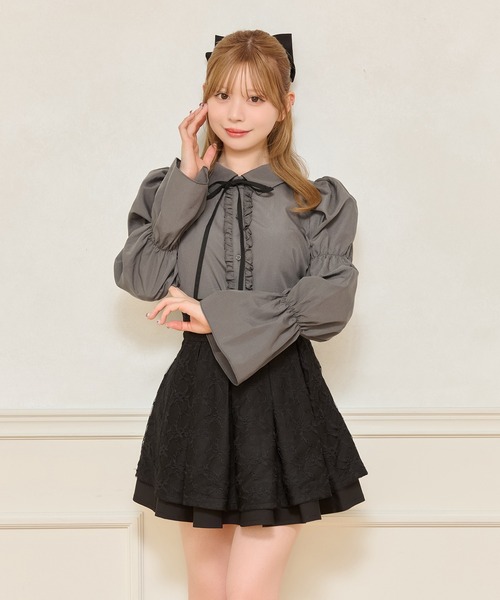 apres jour(アプレジュール)の「リボンマムルークブラウス(シャツ/ブラウス・レディース・ホワイト系その他/チャコールグレー・フリー/X-LARGE)」の12枚目の写真