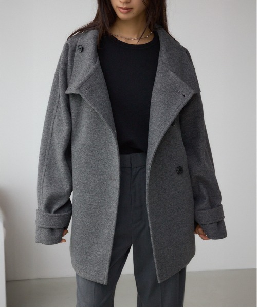 セール】B-HEATスタンドカラーミドルコート（ステンカラーコート