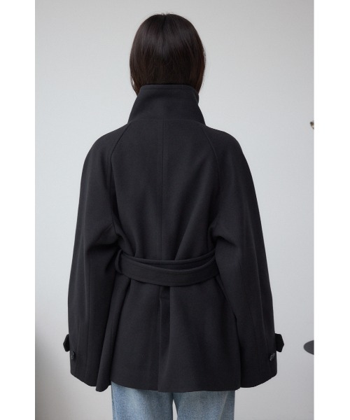 AZUL by moussy(アズールバイマウジー)の「B-HEATスタンドカラーミドルコート(ステンカラーコート・レディース・ベージュ/杢グレー/ブラック・SMALL/MEDIUM)」の8枚目の写真