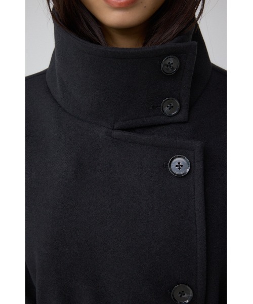 AZUL by moussy(アズールバイマウジー)の「B-HEATスタンドカラーミドルコート(ステンカラーコート・レディース・ベージュ/杢グレー/ブラック・SMALL/MEDIUM)」の9枚目の写真